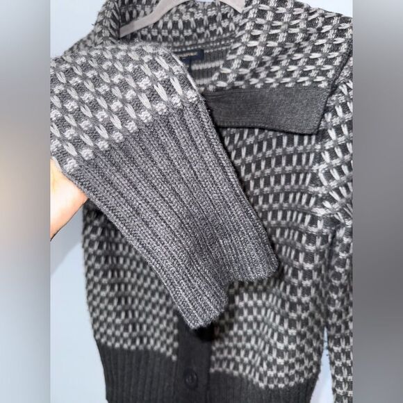 Banana Republic Wool Blend Button Up Cowl Neck Womens Cardigan grey SZ Small EUC - Picture 5 of 8